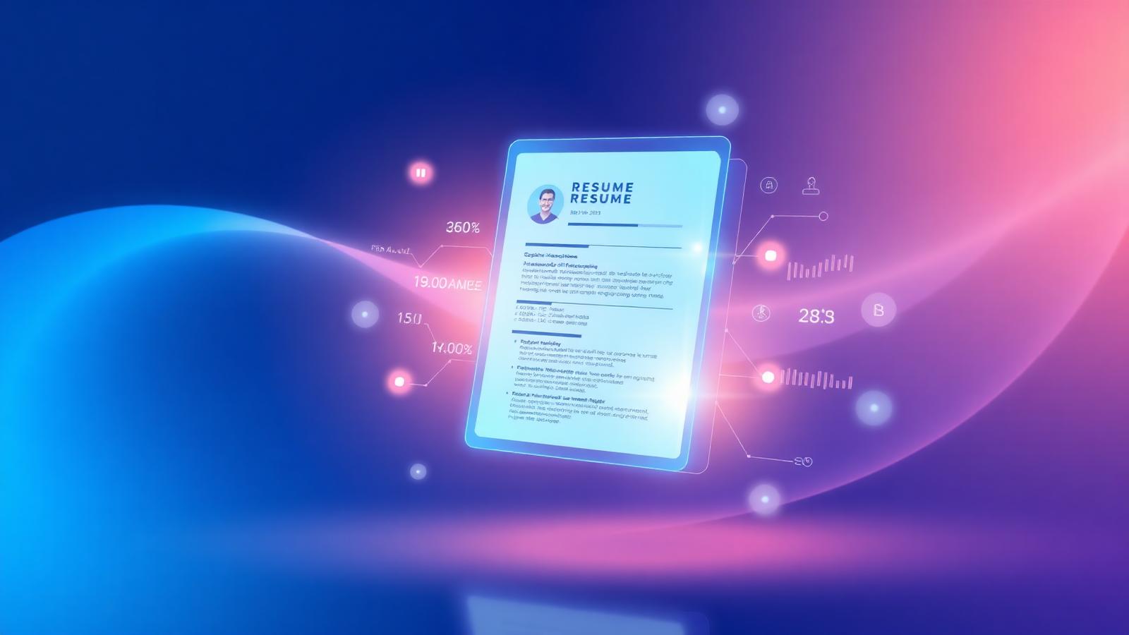 Glowing resume document with AI scoring overlays representing an ATS scan in 2026